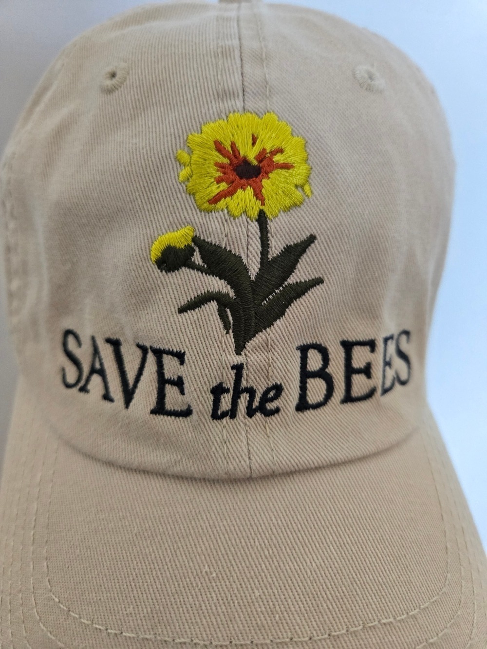SMITHSONIAN 'SAVE THE BEES' BASEBALL CAP EMBROIDERED BEIGE ONE SIZE - Picture 4 of 15